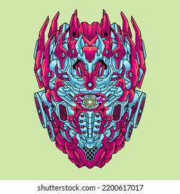 Ilustración de cabeza del robot de batalla transformador