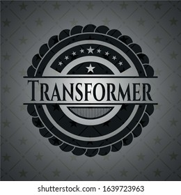 Transformer dark icon or emblem. Vector Illustration. Detailed.