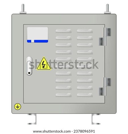 Transformer electrical box. Fuse box. Power switch panel. Electrical equipment. Vector. EPS 10.