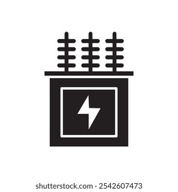 Transformatorsymbol schwarz-weißes Vektorzeichen