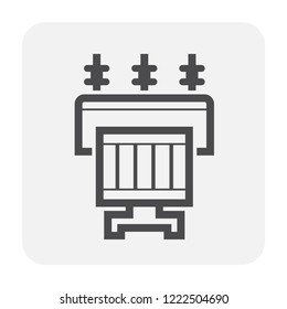 Transformer icon design, black and outline.