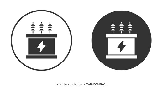 Transformatorsymbol flach. Illustration, Symbol für einzelne Vektorzeichen