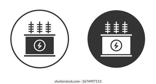 Transformer icon pictogram. Vector outline illustration isolated on white background.