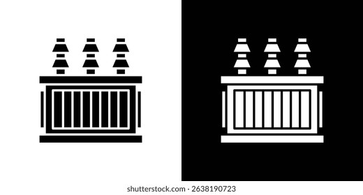 Transformer icon in solid flat trendy design style.