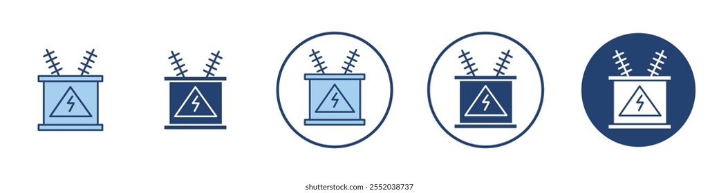 Transformer icon Thin line art isolated