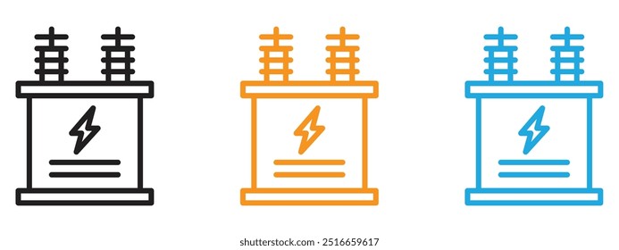 Transformer icon Thin line illustration set