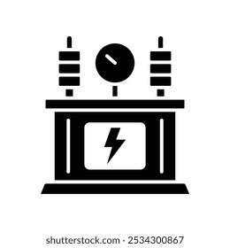 Plantilla de diseño de Vector de icono de transformador simple y limpia