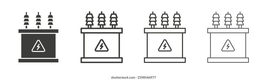 Transformer line icon vector illustration set.