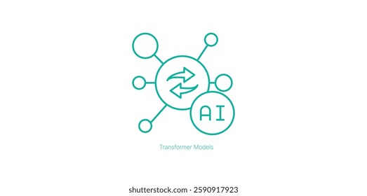 Transformer Models for Advanced Natural Language Processing and AI Vector Icon