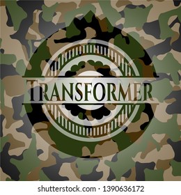 Transformer on camo texture. Vector Illustration. Detailed.