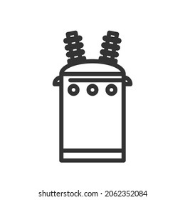 transformer outline icon, electronic and circuit part accessories in main board