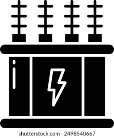 Transformer solid glyph vector illustration