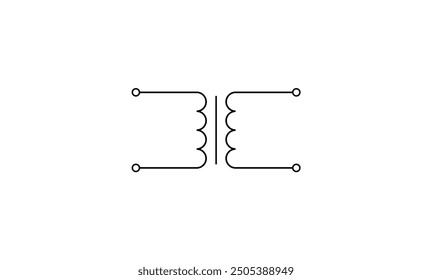 Transformer symbol in electrical engineering.