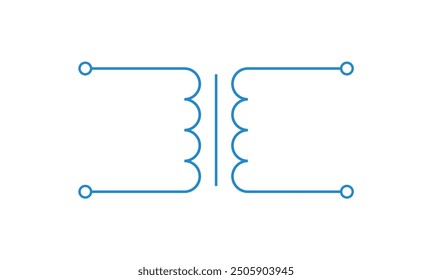 Transformer symbol in electrical engineering.