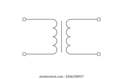 Transformer symbol in electrical engineering.