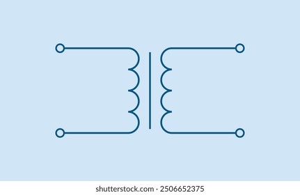 Transformer symbol in electrical engineering.