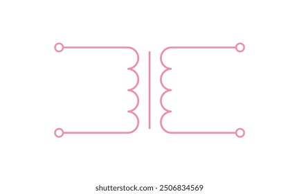 Transformer symbol in electrical engineering.