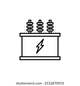Ícone de vetor de linha fina do transformador.