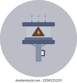 Transformer Tower Flat Vector Icon Design