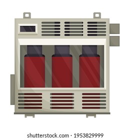 Transformer vector cartoon icon. Vector illustration electric equipment on white background. Isolated cartoon illustration icon of transformer.