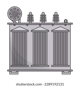 Icono de color vector transformador. Equipamiento eléctrico de ilustración vectorial sobre fondo blanco. Icono de ilustración de color aislado del transformador.