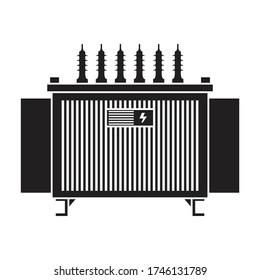 Transformer-Vektor-Symbol.Schwarzes Vektor-Symbol isoliert auf weißem Hintergrund Transformer.