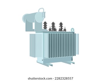 Transformer vector installation on white background . Isolated cartoon set icon energy substation. Vector cartoon set icon transformer.