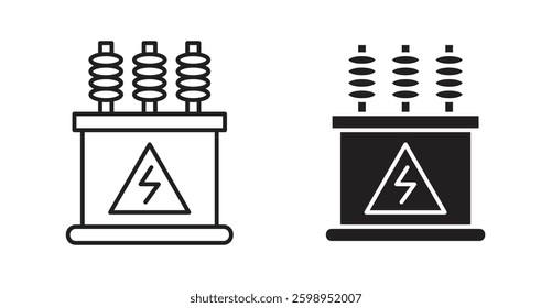 Transformer vector line icon illustration collection.