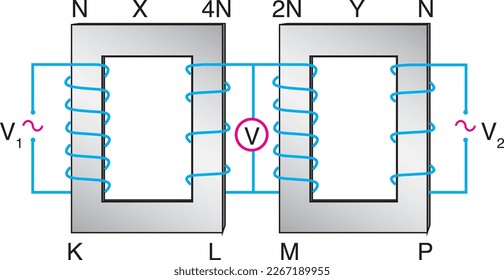 Transformers, coils, physics, circle vector.