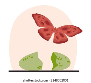 Transforming Concept. Transformation Metaphor, Changing And Evolution. Modification Process With Time Development. Flat Vector Illustration