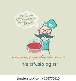 transfusiologist working on a cure for blood substitutes
