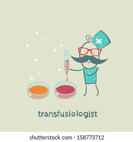 transfusiologist working on a cure for blood substitutes