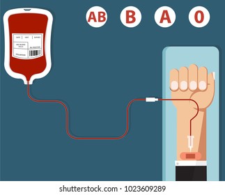 Transfusion Blood Donation Bag Tube Hand Stock Vector (Royalty Free ...