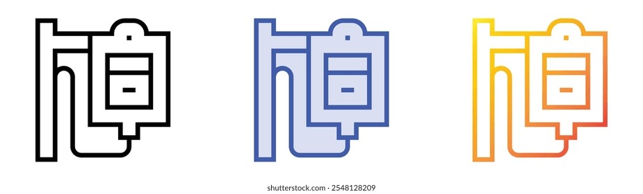 transfusion icon. Linear, Blue Fill and Gradient Style Design Isolated On White Background