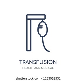 Transfusion icon. Transfusion linear symbol design from Health and Medical collection. Simple outline element vector illustration on white background