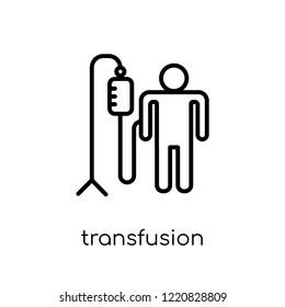 Transfusion icon. Trendy modern flat linear vector Transfusion icon on white background from thin line Health and Medical collection, editable outline stroke vector illustration
