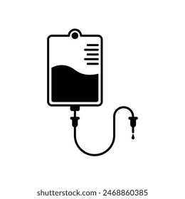 infusión de Vector de icono de transfusión aislado sobre fondo blanco