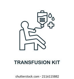 Transfusion Kit icon. Line element from medical equipment collection. Linear Transfusion Kit icon sign for web design, infographics and more.