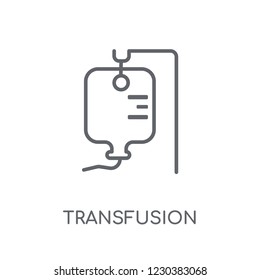 Transfusion linear icon. Modern outline Transfusion logo concept on white background from Health and Medical collection. Suitable for use on web apps, mobile apps and print media.