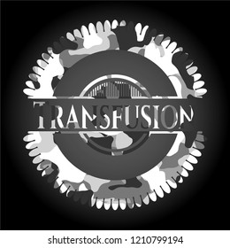 Transfusion on grey camouflaged pattern Transfusion on grey camouflaged pattern
