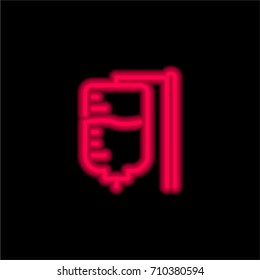 Transfusion red glowing neon ui ux icon. Glowing sign logo vector