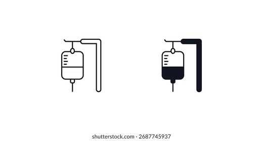Transfusion set icon with white background vector stock illustration