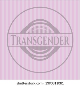Transgender badge with pink background. Vector Illustration. Detailed.