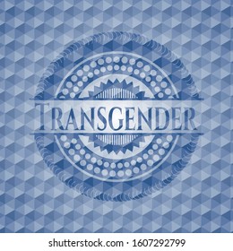 Transgender blue polygonal emblem. Vector Illustration. Detailed.
