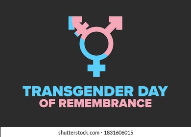 Transgender Day of Remembrance. November 20. Holiday concept. Template for background, banner, card, poster with text inscription. Vector EPS10 illustration