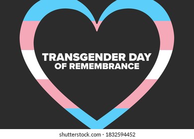 Transgender Day of Remembrance. November 20. Holiday concept. Template for background, banner, card, poster with text inscription. Vector EPS10 illustration