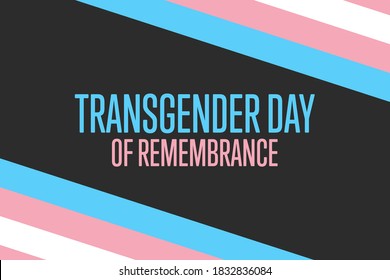 Transgender Day of Remembrance. November 20. Holiday concept. Template for background, banner, card, poster with text inscription. Vector EPS10 illustration