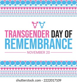 Transgender Day of Remembrance replaceable Vector wallpaper with Date and traditional design elements. Remembrance day of transgender backdrop