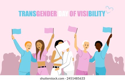 Transgender Day of Visibility parade to support equality with flags