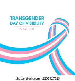 Transgender Day of Visibility vector. Transgender awareness pride ribbon icon isolated on a white background. Symbol of the transgender community design element. March 31. Important day